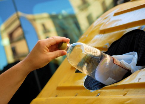 Central London streets with waste collection vehicles